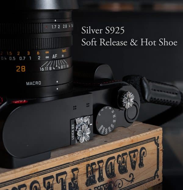 Hot Shoe Cover & Soft Release Button Silver S925 เงินแท้ ตัวปิดช่องแฟลชและปุ่มชัตเตอร์ลายดอกไม้ Flower