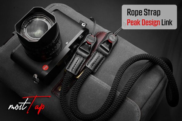 สายคล้องกล้องเชือก สีดำ Black พร้อมหัวต่อ Peak Design จาก MostTap