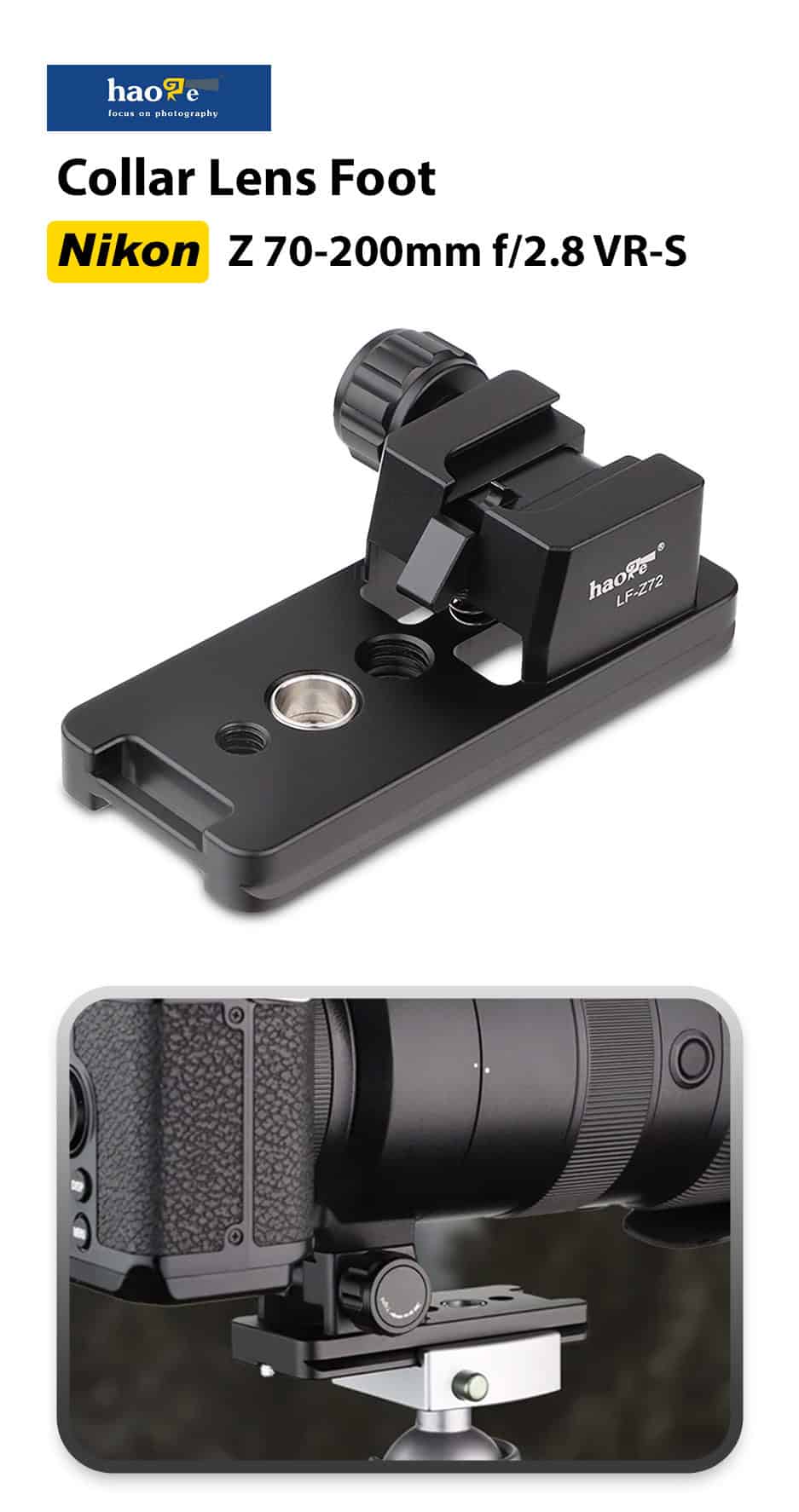 Haoge LF-Z72 Lens Foot for NIKON Z 70-200mm F2.8 VR-S