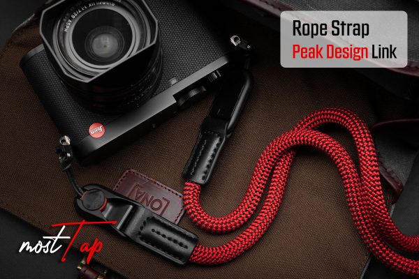 สายคล้องกล้องเชือก สีแดง Red พร้อมหัวต่อ Peak Design จาก MostTap