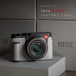 Case Leica D-LUX 8 Gray Kontice เคสหนังแท้ สีเทา มีกริป